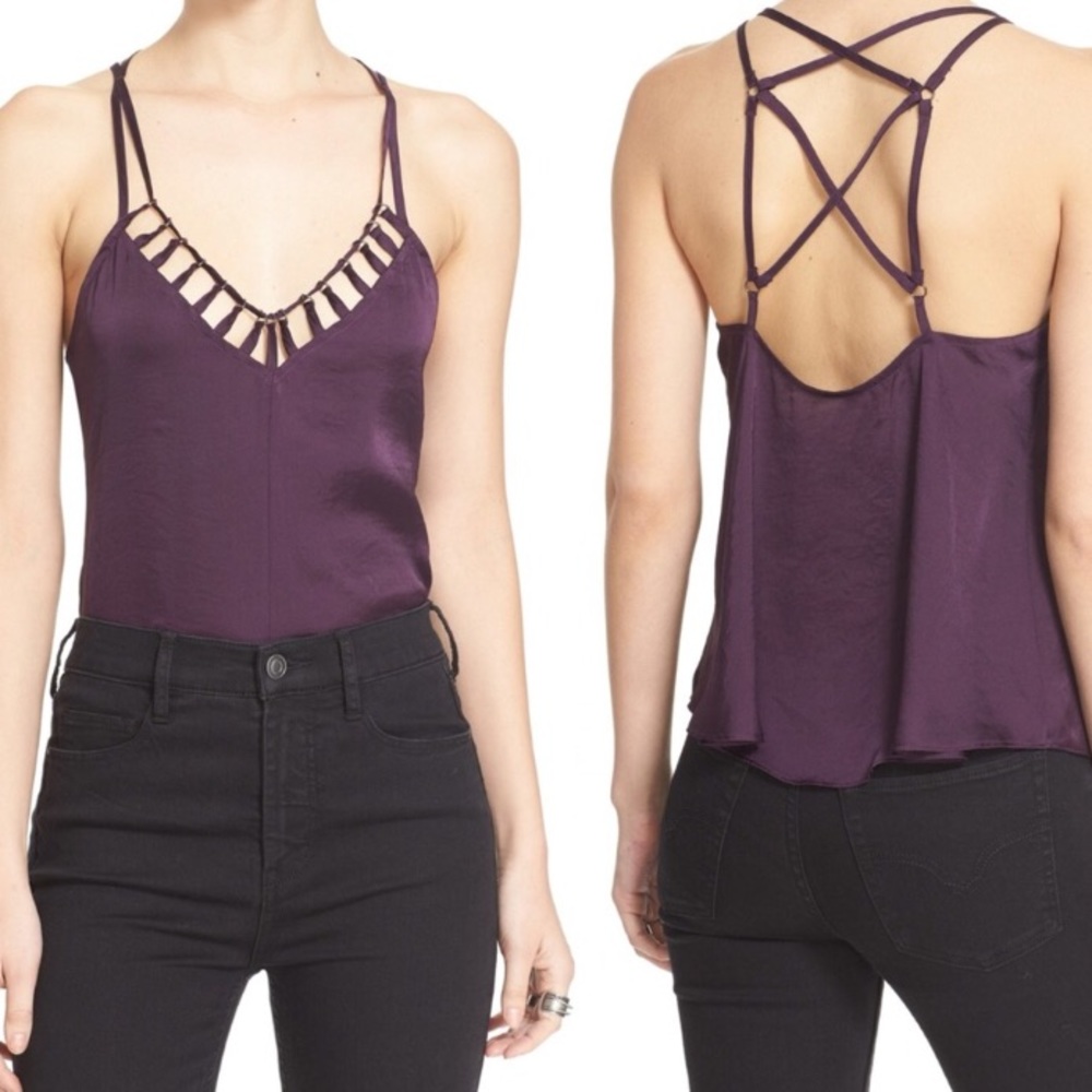 NWOT Free People Silk Strappy Back Top